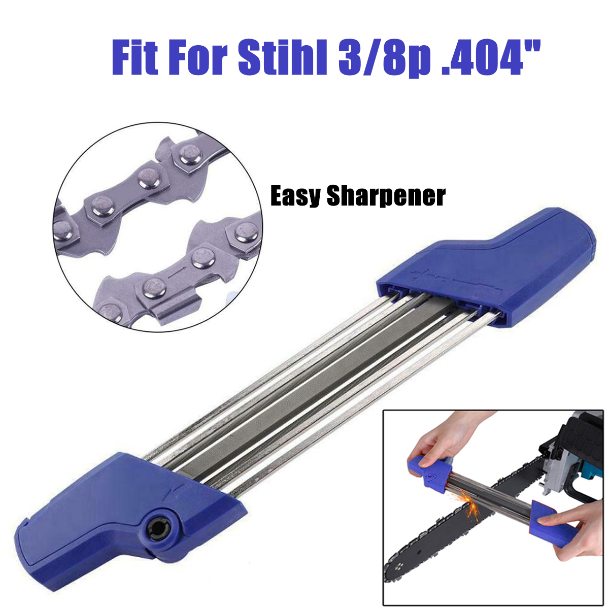 

Blue 2 IN 1 7/32 5.5mm Chainsaw Chain Quick File Sharpener Chain Saw Sharpening Kit For Stihl 3/8p .404 Inch