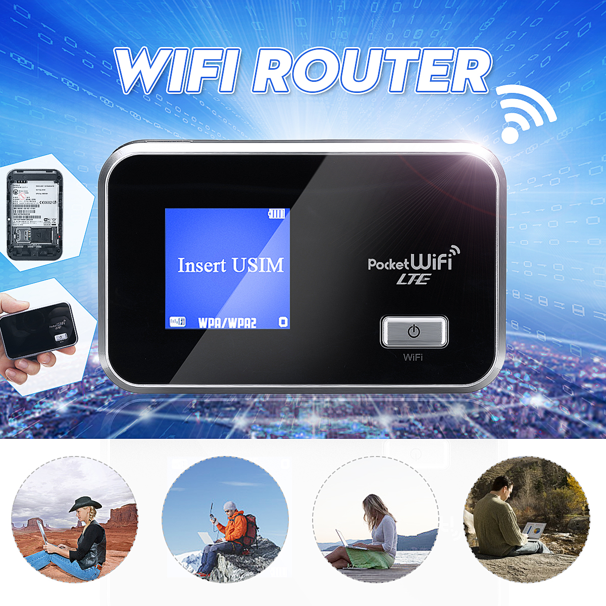 

UNLOCKED Portable 3G/4G Mobile WiFi Wireless Pocket Hotspot Router Broadband 3560mAh long Standby Time