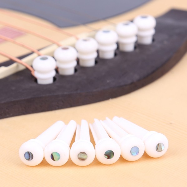 

2pcs Cattle Bone Guitar Parts Endpin with Abalone Dot Bridge End Pins for Acoustic Guitar