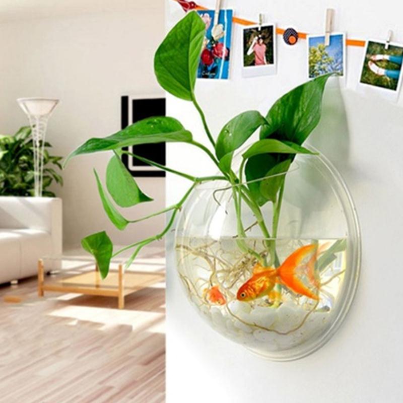 

Творческий Настенный Прозрачный Стеклянная Ваза Fish Tank Гидропоники Гостиная Home Decor