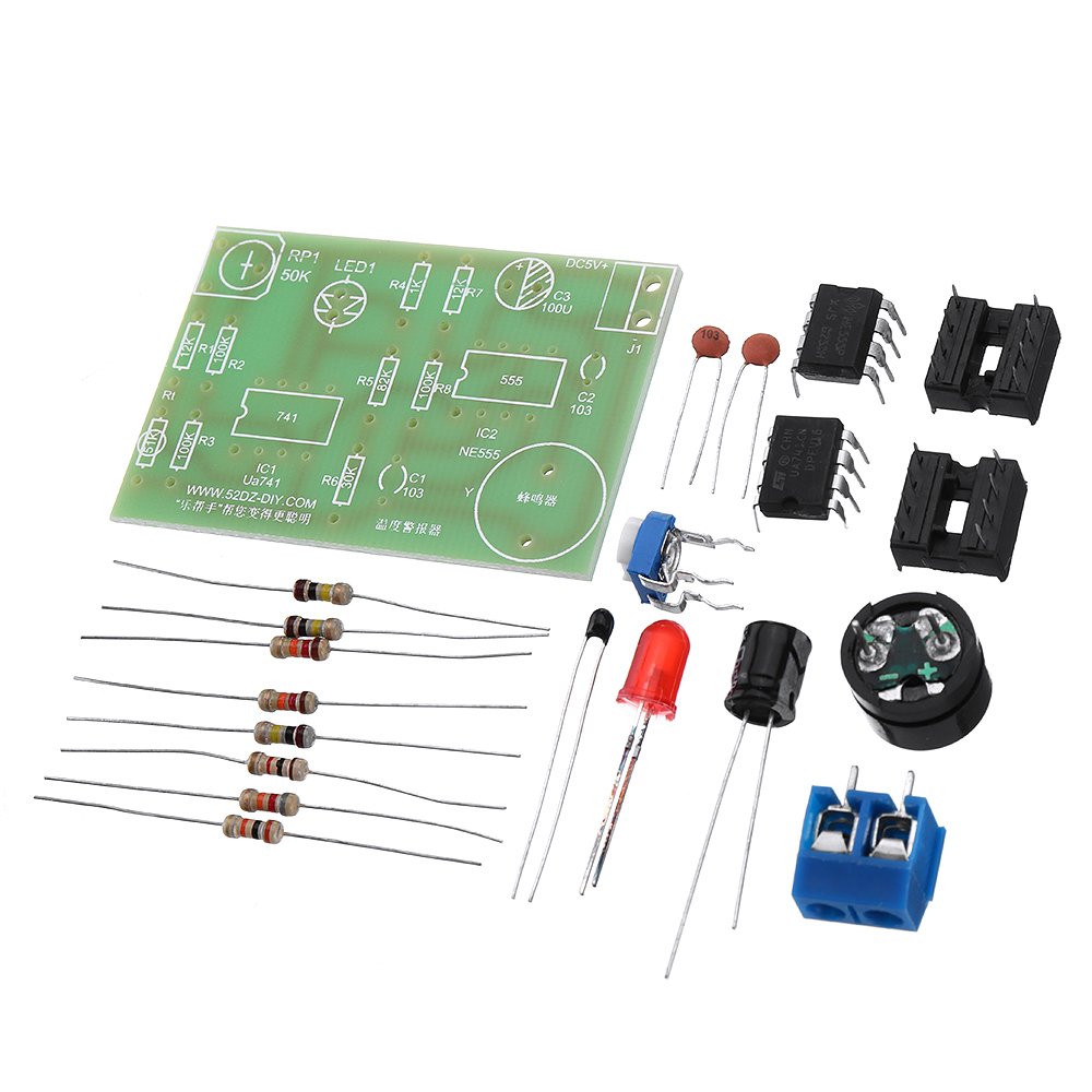 

10pcs Temperature Alarm Kit Electronic Production DIY Circuit Board Student Experimental Training Part