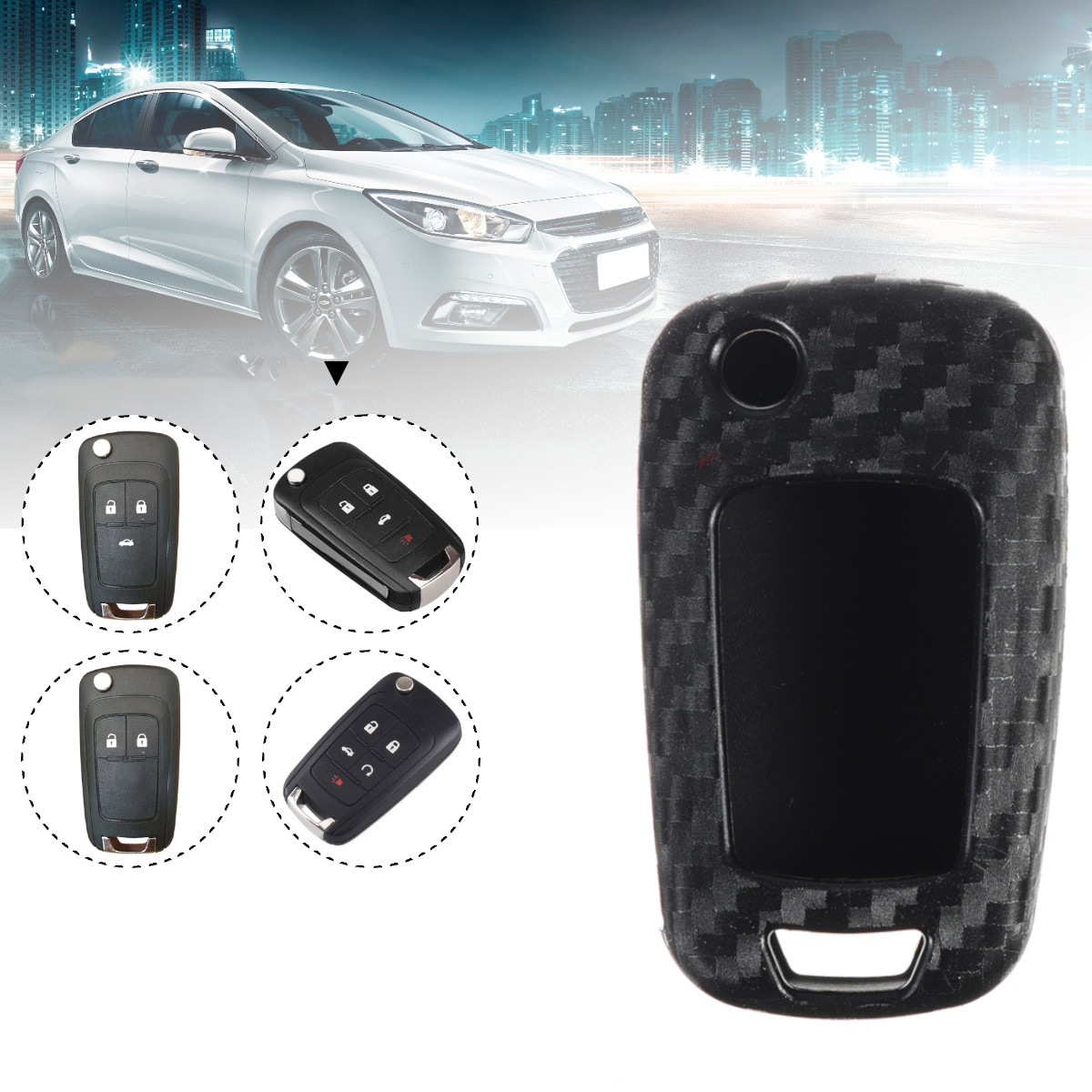 

Car-Styling Auto Fold Carbon Fiber Grain Shell Protection Cover Case Chevrolet Cruze Aveo For Opel Astra