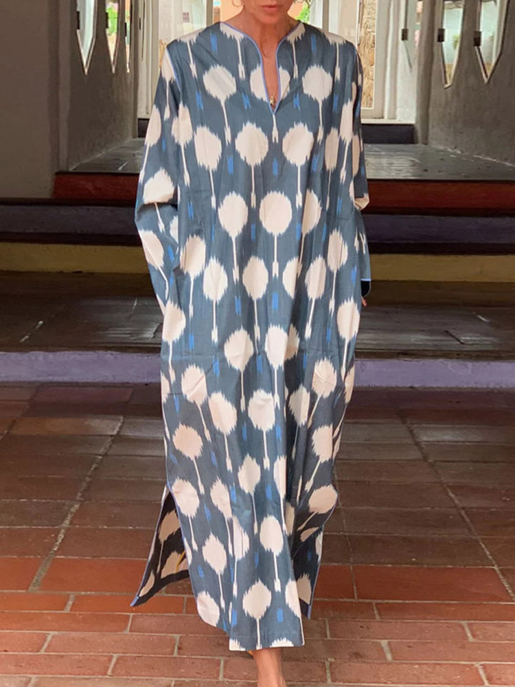 

Повседневный Женское V-образный вырез Повседневный цветочный принт Maxi Платье