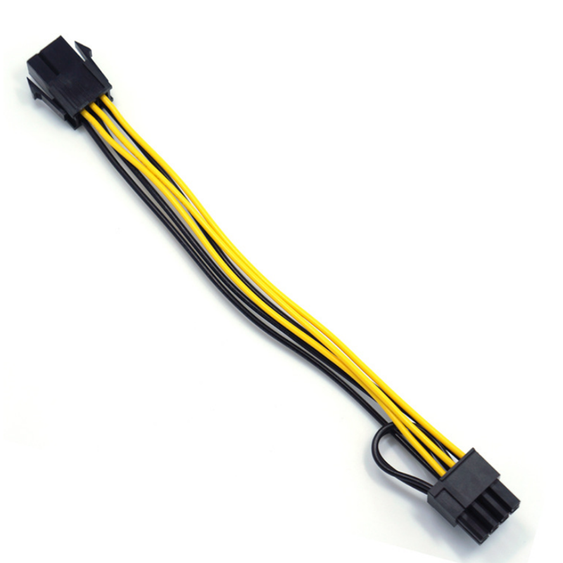 

22cm Graphics Card 6Pin to 6 + 2Pin Power Adapter Cable Power Supply Splitter Cable for Desktop