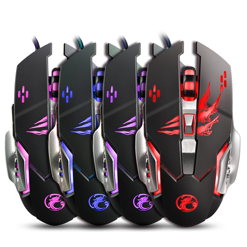 

APEDRA A8 3200DPI 6 Buttons 4 Colors LED Optical USB Wired Mouse Gaming Mouse for PC