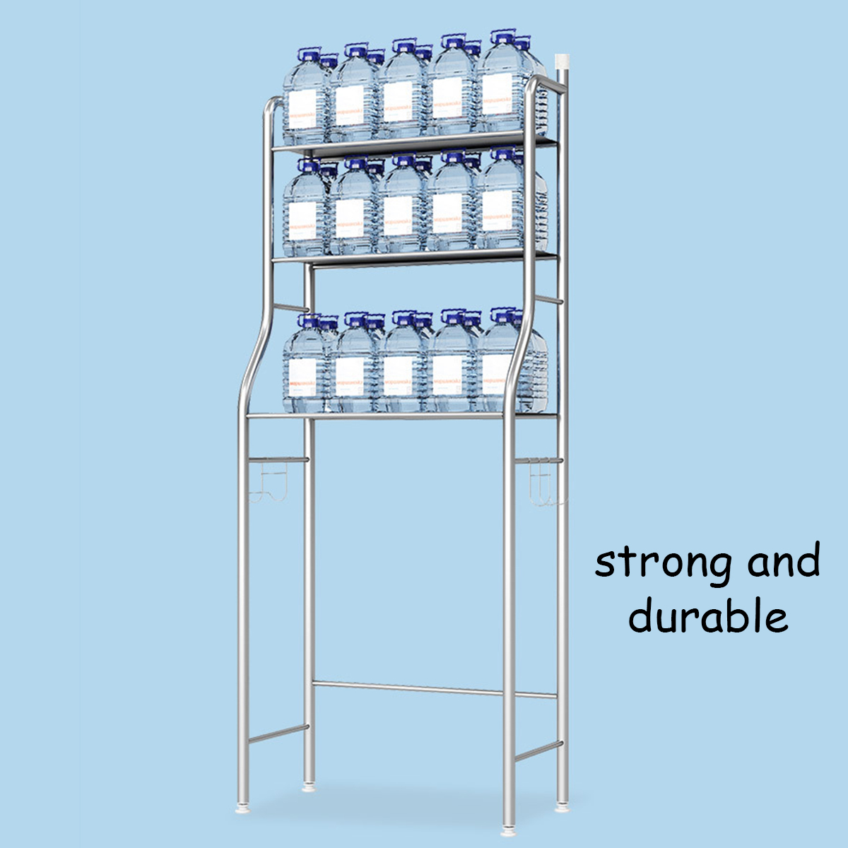 2/3 Tiers Storage Rack Over Toilet/Bathroom/Laundry/Washing Machine Shelf Unit Organizer 3