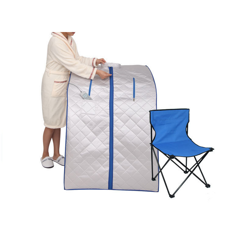 iBeauty Portable Far Infrared Sauna Room with Folding Chair Bathroom Furniture (Silver) 1