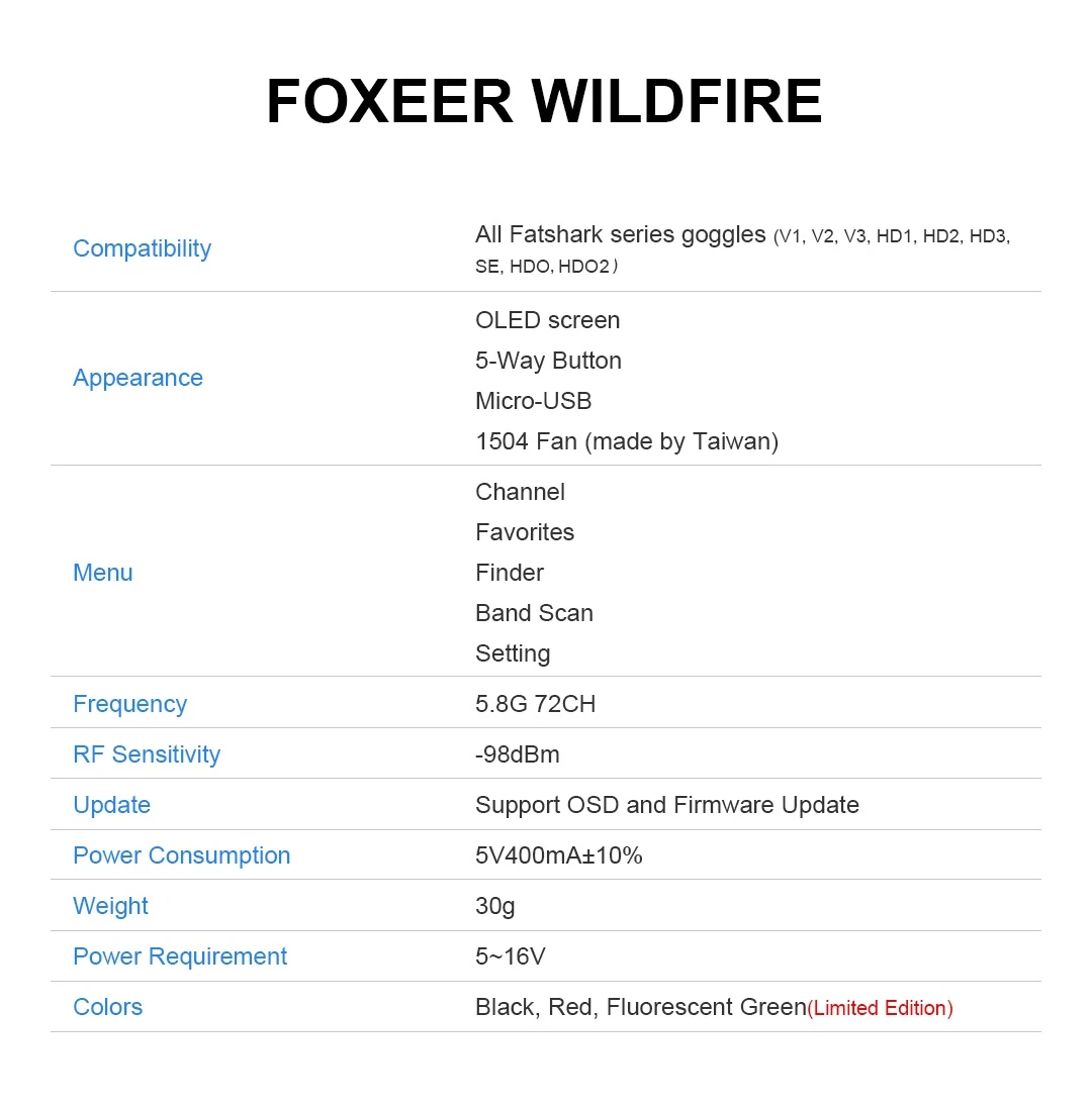 Foxeer Wildfire,diversity receiver,diversity,module