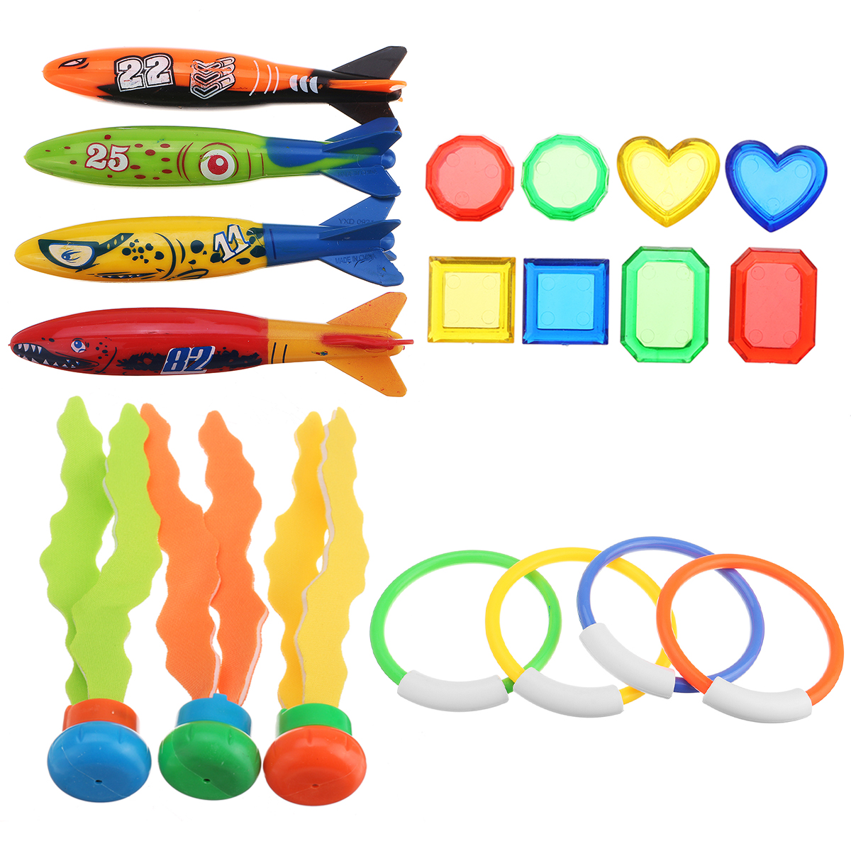 19PCS Swimming Pool Underwater Diving Toys Water Play Toys for Kids 15
