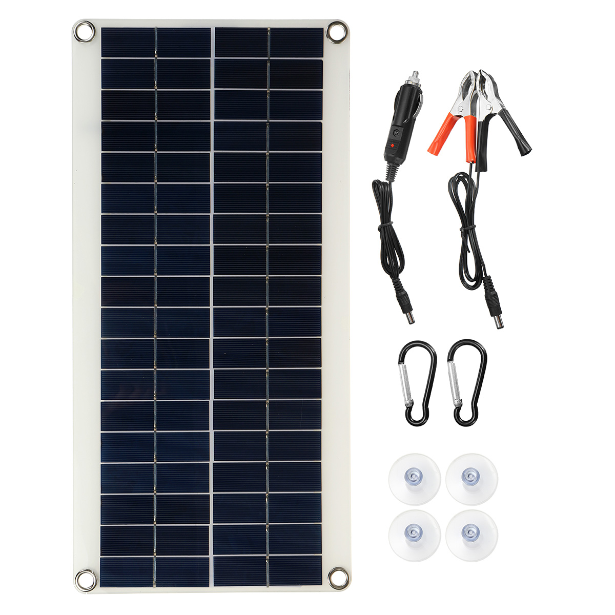 

JH-10 18V/5V Monocrystalline Solar Panel Battery Charger Dual USB Interface with Cables