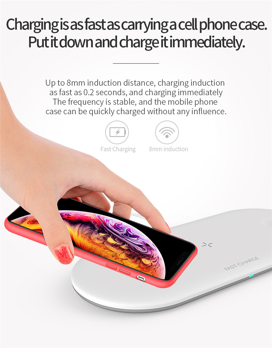 Bakeey 3 In 1 10W 5W Fast Charging Pad Wireless Charger For Watch Headset iPhone 11 XS Huawei P30 S10+ Note10 8