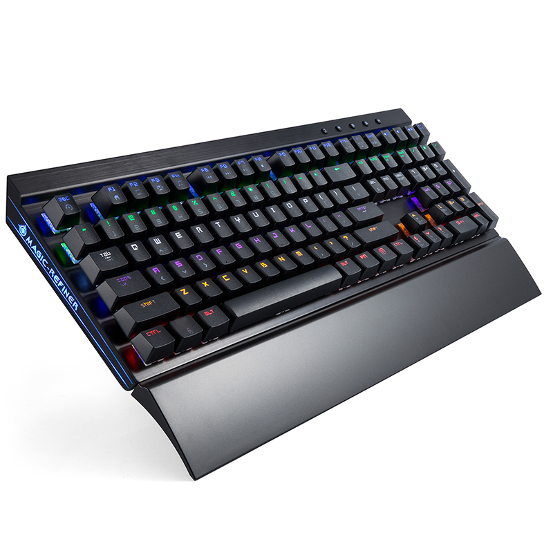 

Magic Refiner MK7 108 Keys NKRO Wired RGB Backlit Blue Switch Mechanical Gaming Keyboard for E-sport PC Laptop