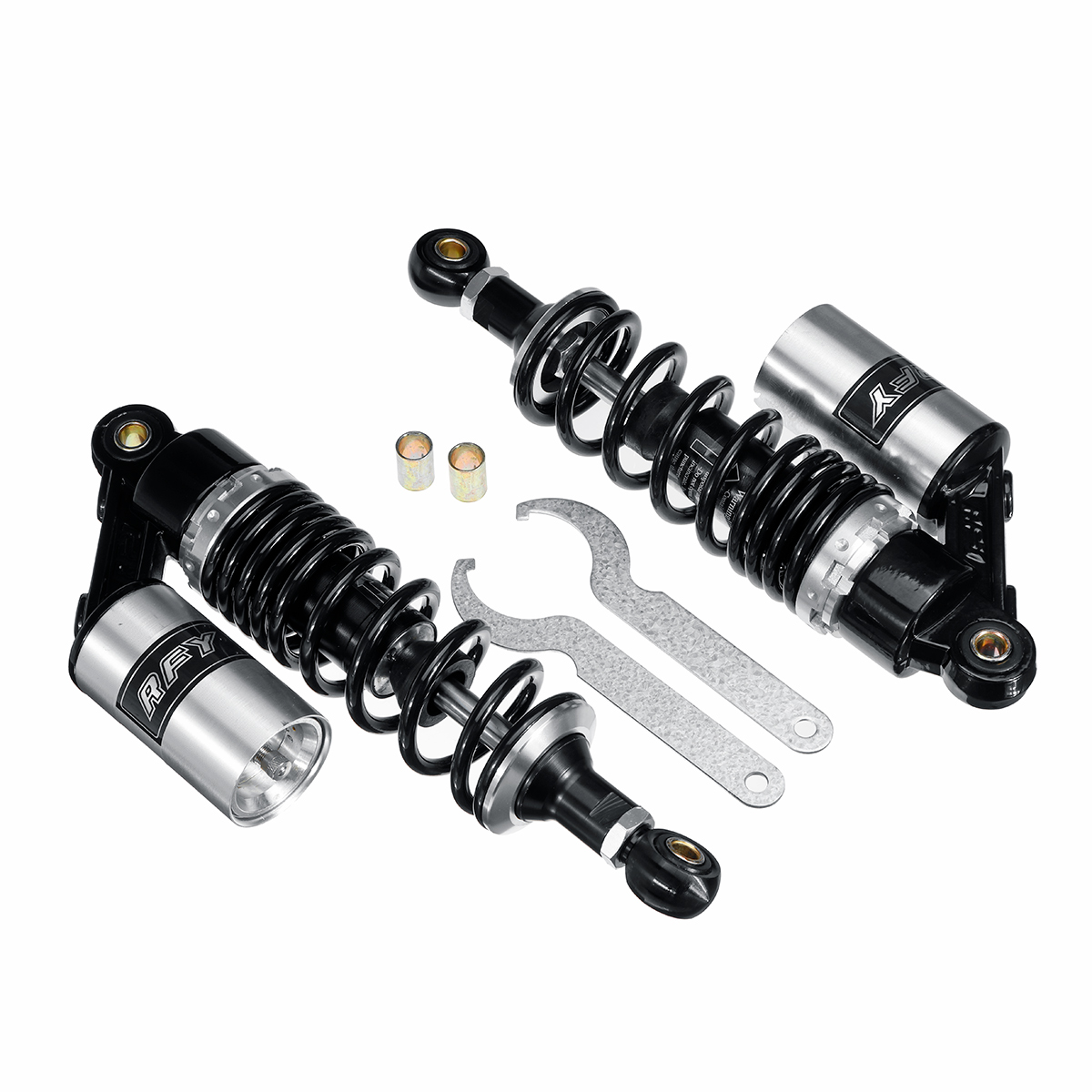 

Pair Round Hole 400mm 15.75" Motorcycle Rear Air Shock Absorber Suspension Scooter ATV RFY