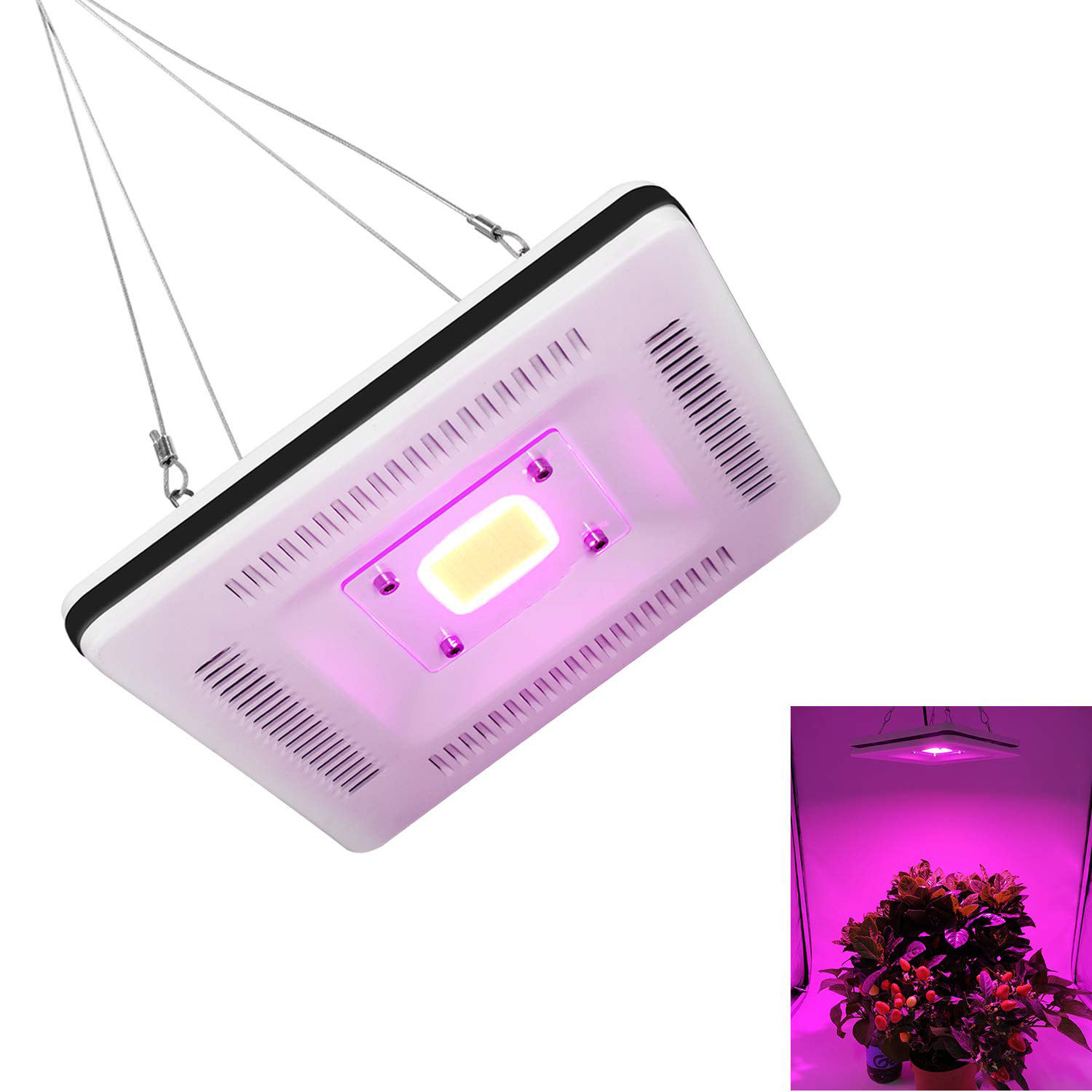 

50W COB LED Квадратный полный спектр растет свет Водонепроницаемы IP64 Потоп Лампа Растение Цветочная крытая гидропонная теплица