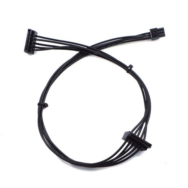 

45cm Mini 6Pin 1 to 2 15Pin SATA Hard Disk Adapter Cable Power Adapter Extension Lead Wire