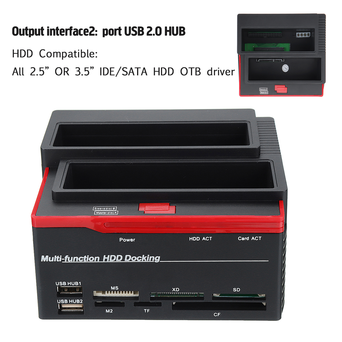 HDD DOCKING STATION TRIO TRIPLE HDD 2SATA+1IDE HDD DOCKING CARD READER USB 3.0 893U3