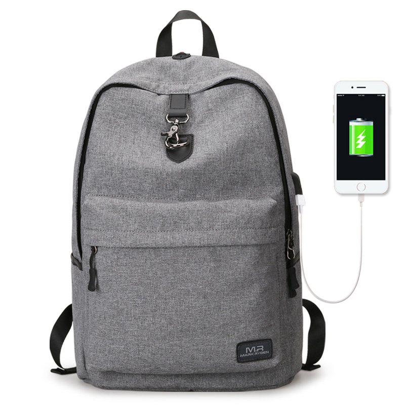

Марк Райден четыре цвета USB зарядка рюкзак студент случайный ноутбук Сумка большой емкости стильный На открытом воздухе