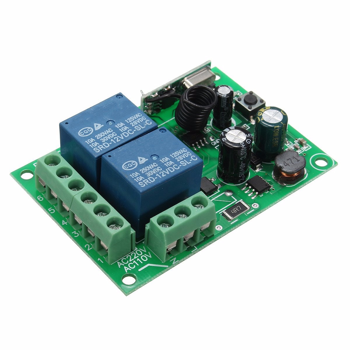 

3pcs 433Mhz Wireless Remote Control Switch AC 250V 110V 220V 2CH Relay Receiver Module with RF Remote Controls