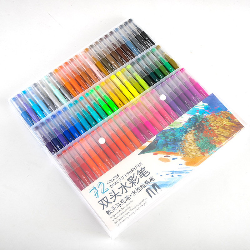 

48/60/72/100 Pcs Colors FineLiner Dual Tip Brush Pens Drawing Painting Watercolor Art Marker Pen School Supplies