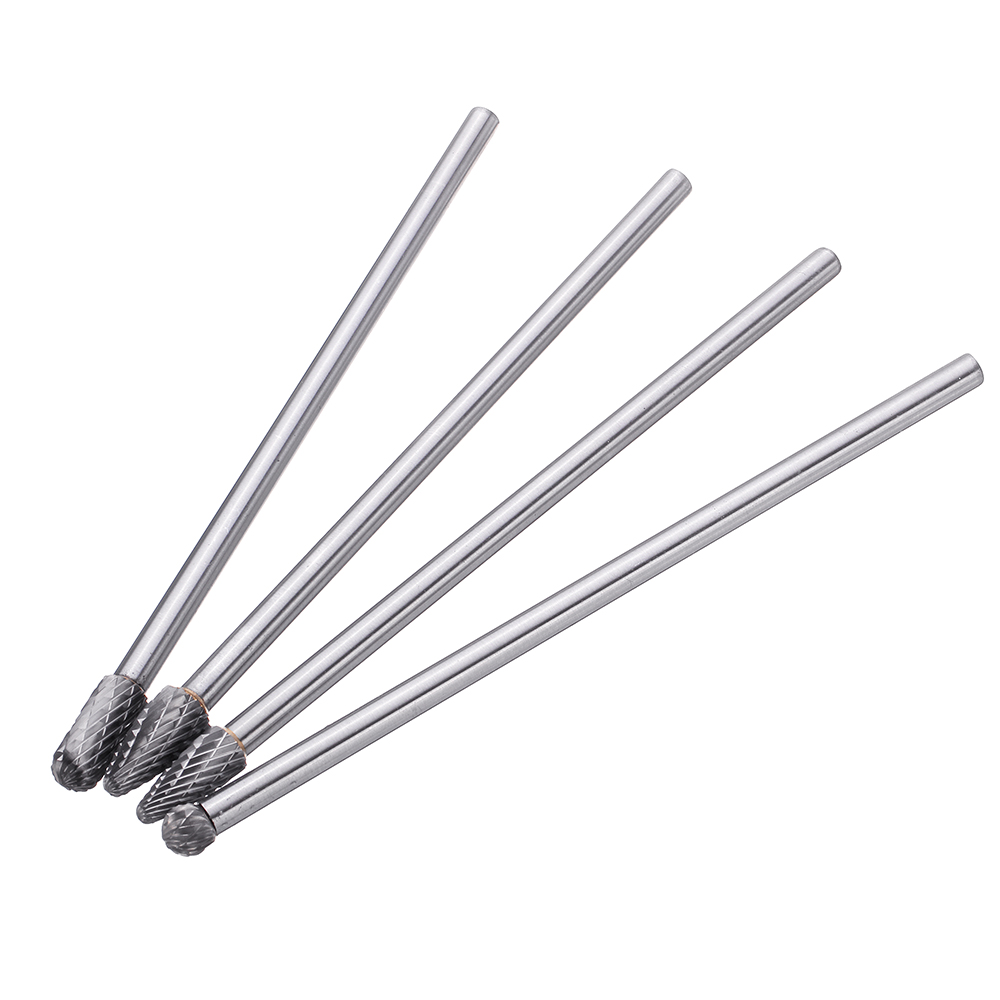 Drillpro 4Pcs 150-160mm Tungsten Carbide Rotary Burr Set 1/4 Inch Shank for Die Grinder Drill DIY Woodworking Metal Carving Polishing Engraving Drilli 15