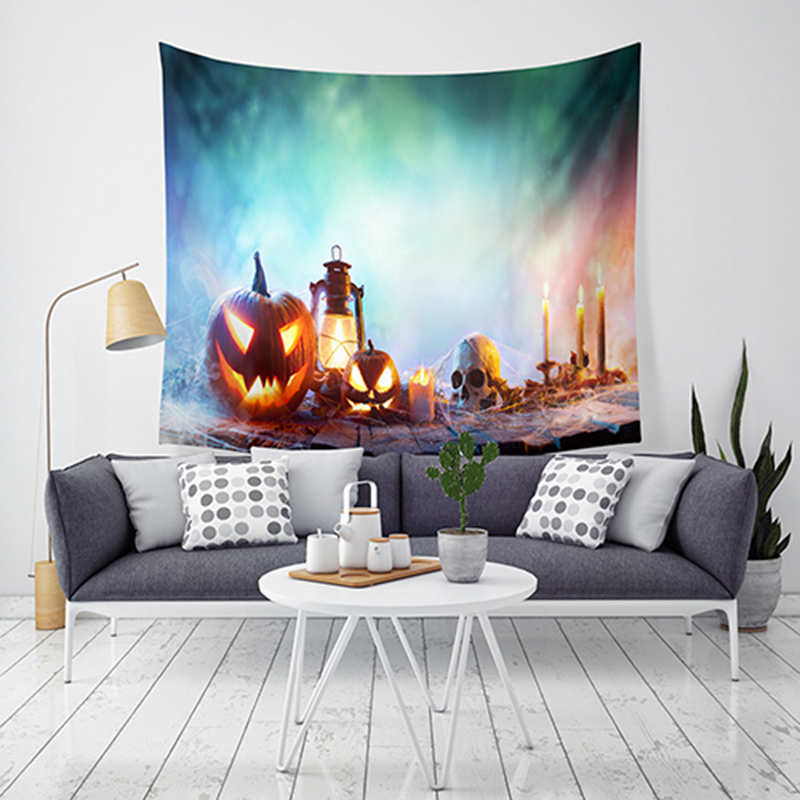 

LWG6 Halloween Tapestry Pumpkin Print Wall Hanging Tapestry Art Home Decor Halloween Decorations For Home