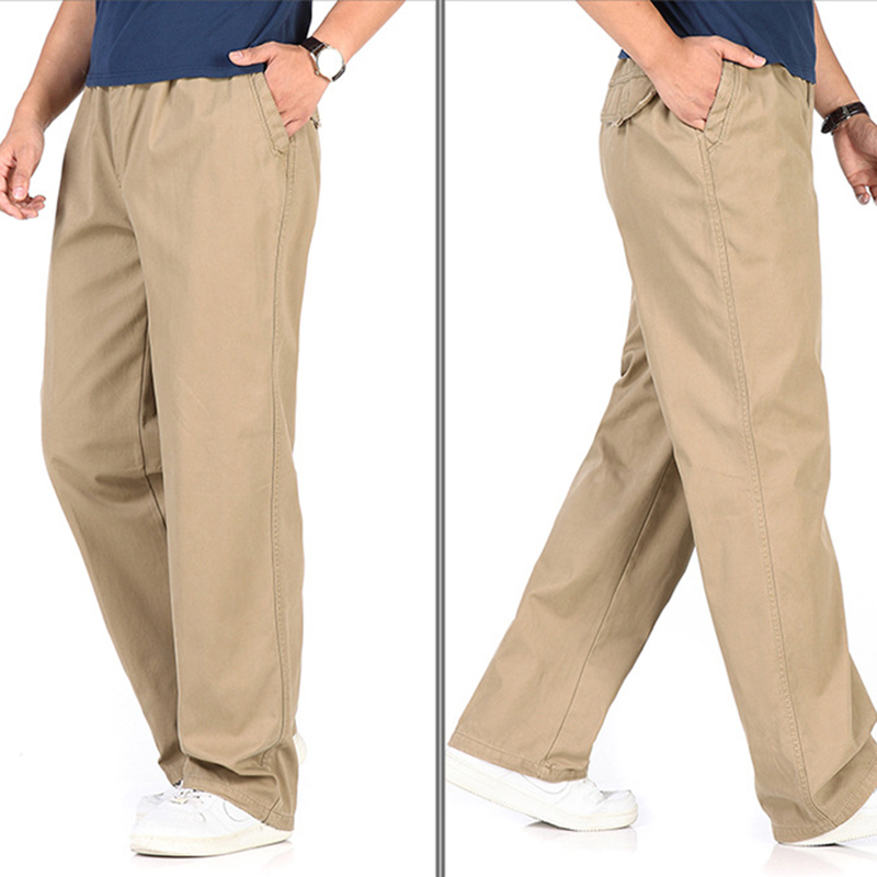 Mens loose breathable elastic waist casual pants Sale - Banggood.com