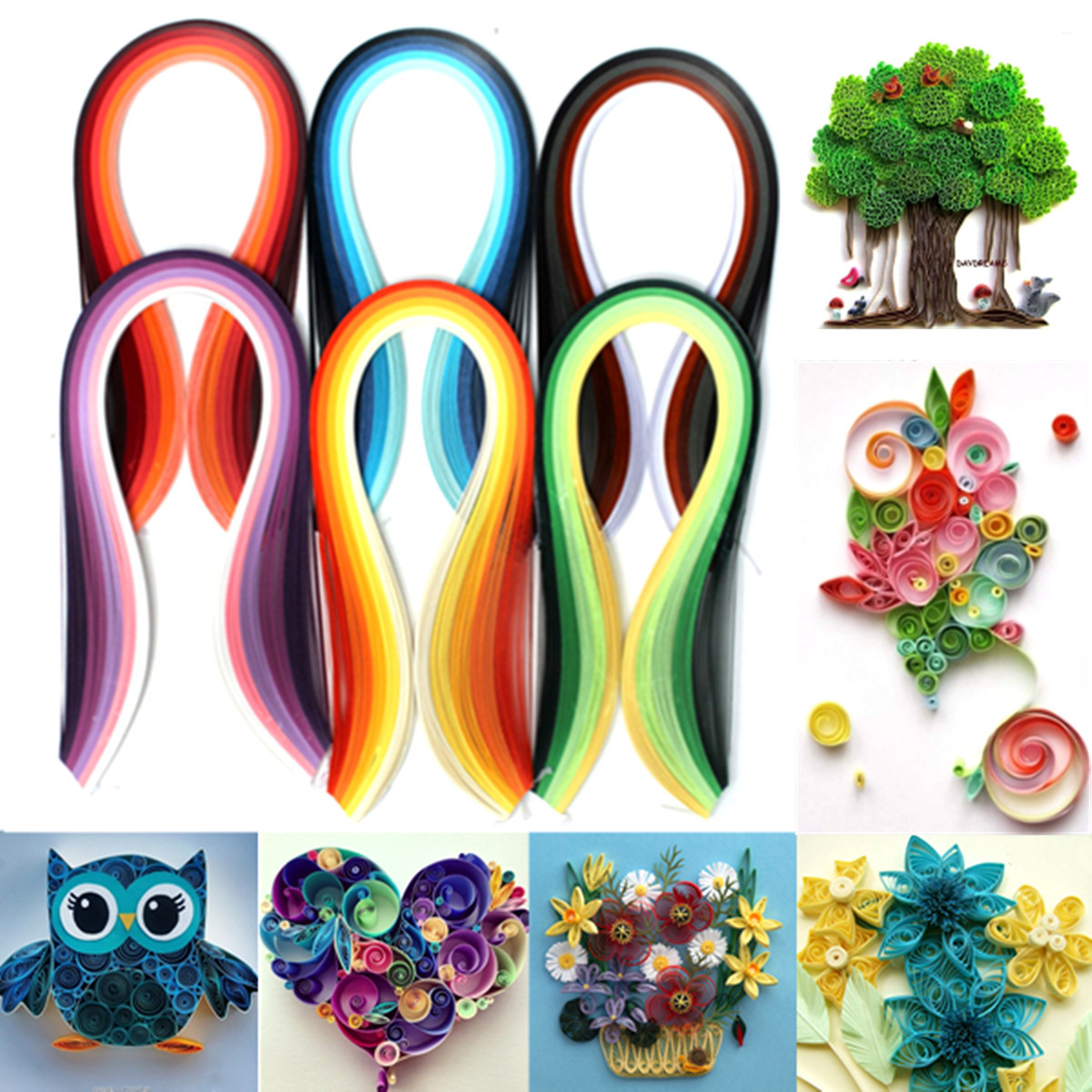 

600 Strips 30 Colors Mixed Quilling Paper Art Origami Papercraft DIY Craft