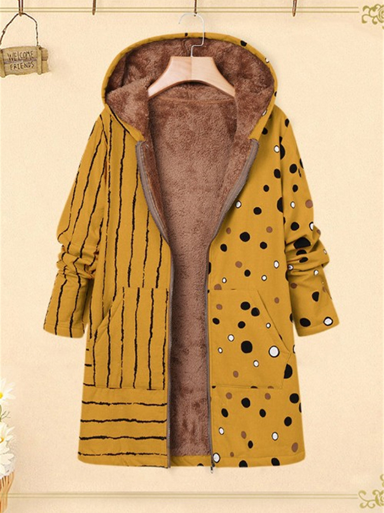 

Женское пальто в полоску в горошек с капюшоном