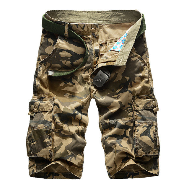 

Camouflage Cotton Men's Shorts Loose Multi-pocket Five-point Pants Travel Sport Hunting