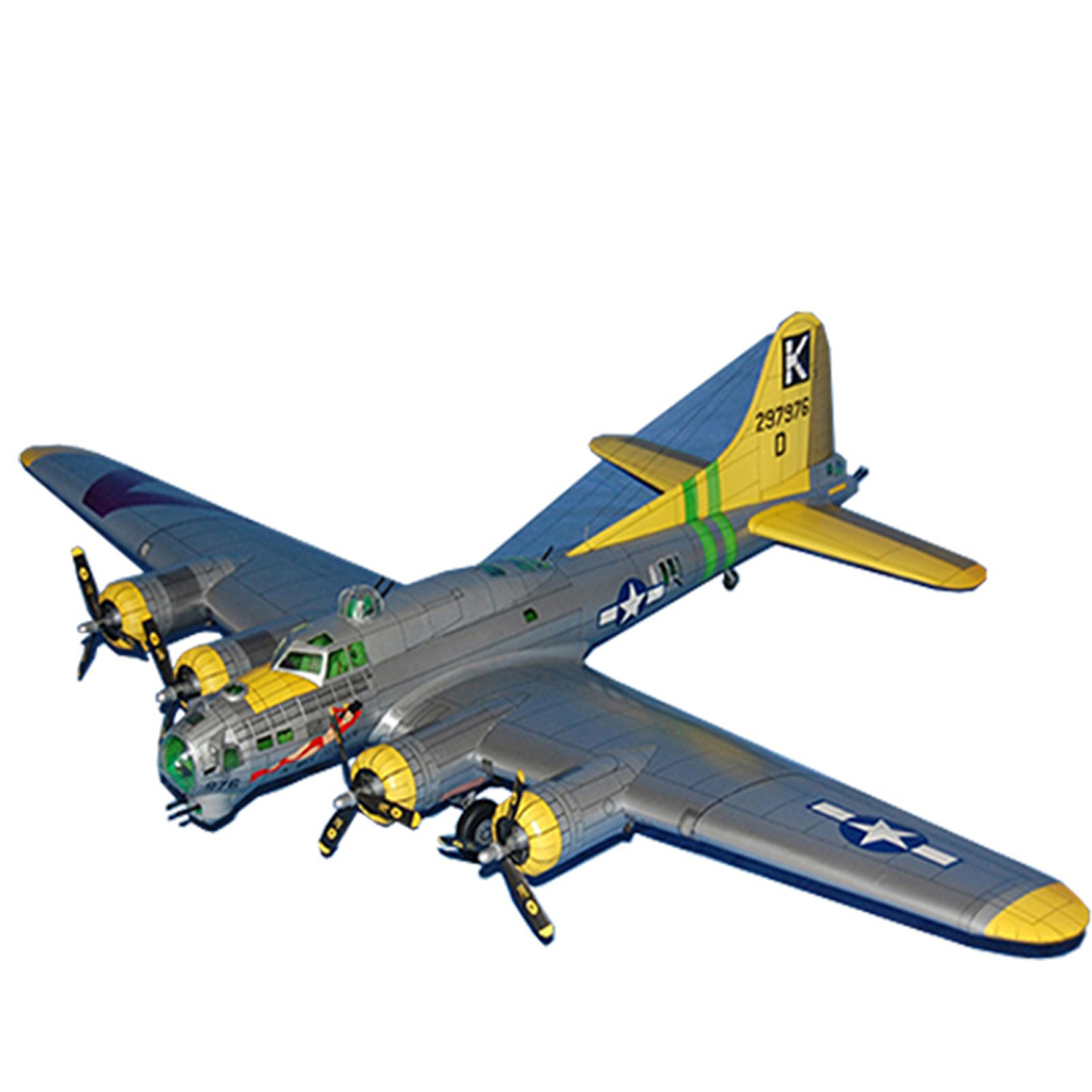 

1:47 Шкала Боинг B-17 Flying Fortress Тяжелый бомбардировщик Ручная работа Бумажная модель Набор Развивающие игрушки