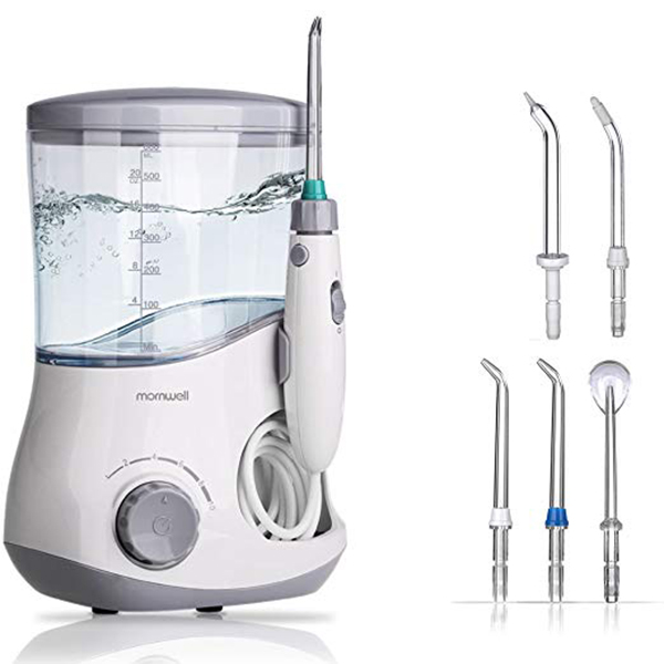 Water Flosser 600ml Dental Oral Irrigator Teeth Cleaner for Personal Braces Care Teeth Cleaning 7 Multifunctional Jet Tips and 10 Adjustable Water Pressure Perfect for Family