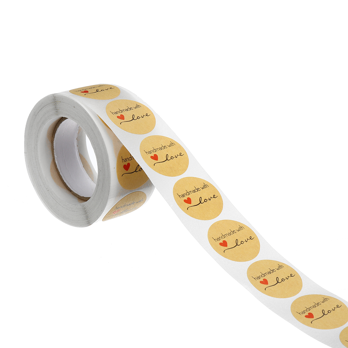 

500PCS Kraft Paper Handmade With Love Sticker DIY Gifts Wrap Cookies Packaging Sticker