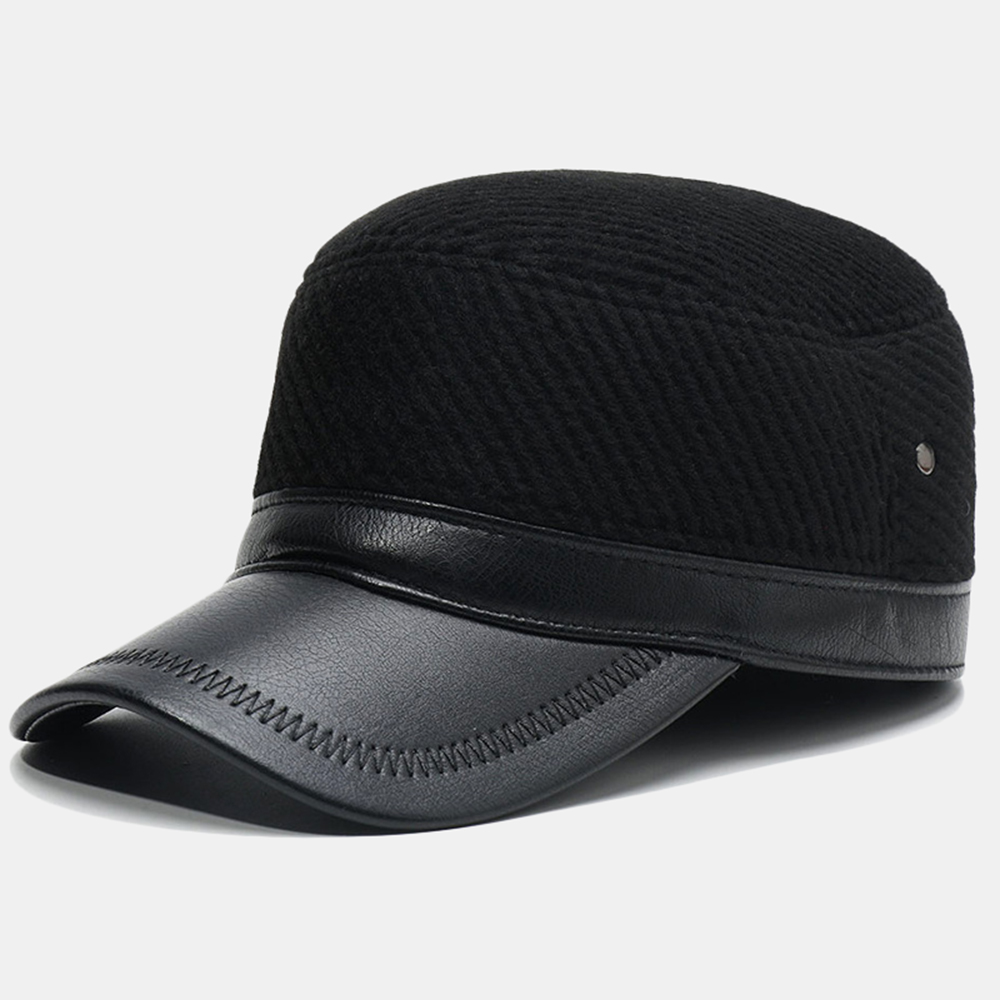 

Men Outdoor Casual Warm Hat Felt Adjustable Leisure Earmuffs Flat Hats