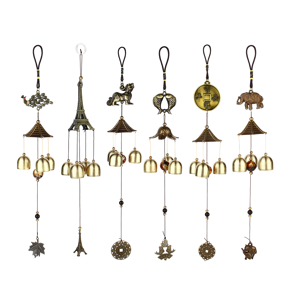 

Wind Chimes Bells Lucky Fish Elephant Garden Outdoor Windows Hanging Ornament Decorations