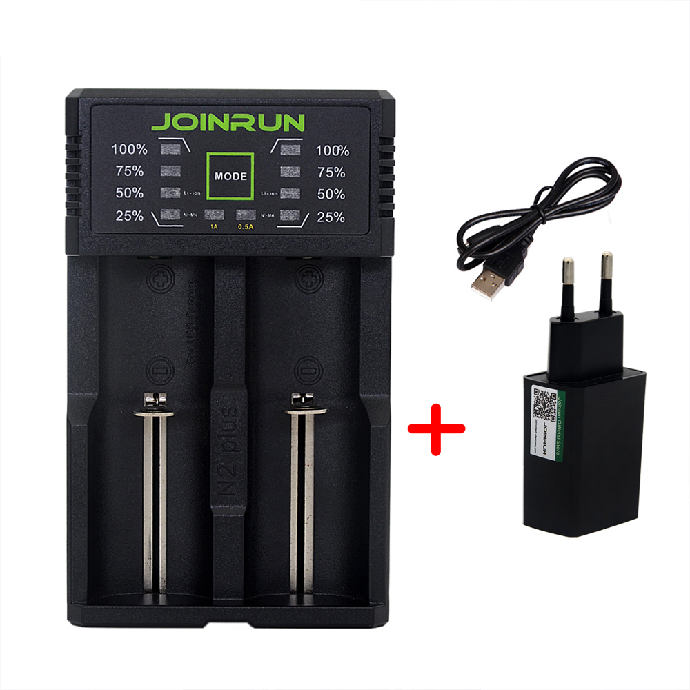 

Joinrun N2 18650 Зарядное устройство Smart 2 Slot Charger 1.2V 3.7V 3.2V 3.85V AA / AAA 26650 10440 14500 16340 25500 NiMH Lithium Батарея Зарядное устройство
