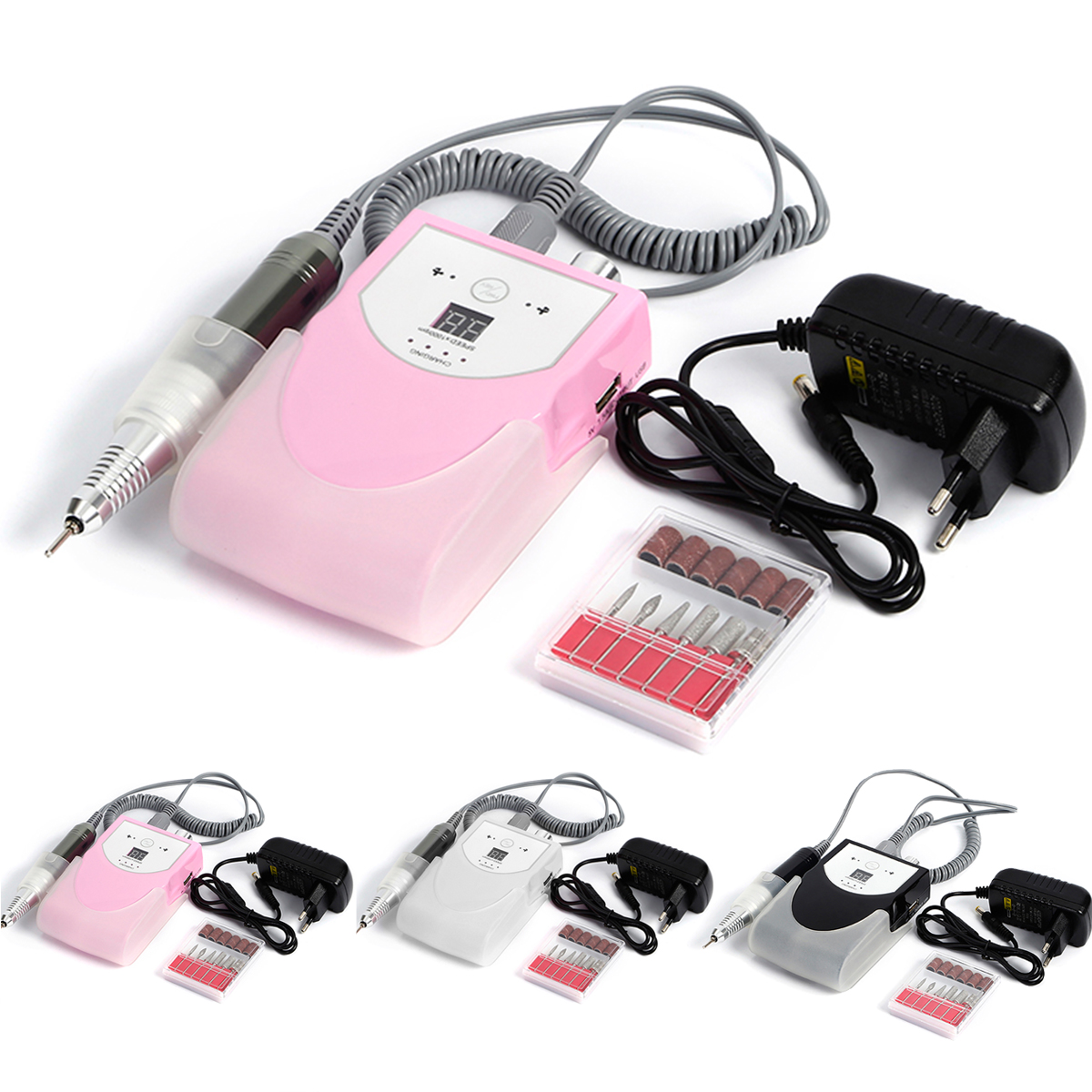 

30000RPM Adjustable Speed LCD Rechargeable Electric Rotary Nail File Drill Machine Manicure Tool