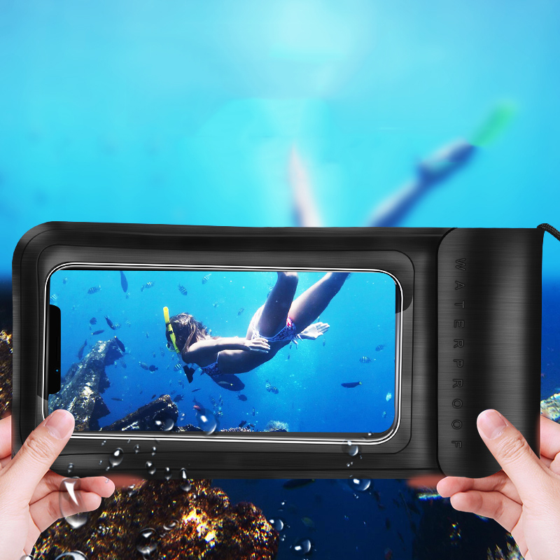 

KUULAA IPX8 Водонепроницаемы Чехол для телефона с сенсорным экраном Подводное плавание Дайвинг PU + TPU Телефон Сумка дл