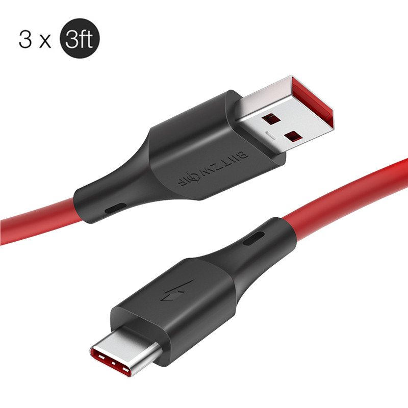 

3 x Blitzwolf® BW-TC19 5A SuperCharge QC3.0 USB Type-C Charging Data Cable 0.9m/1.8m for HUAWEI P30 Pro Mate20 Pro P20 Nova 5i P10