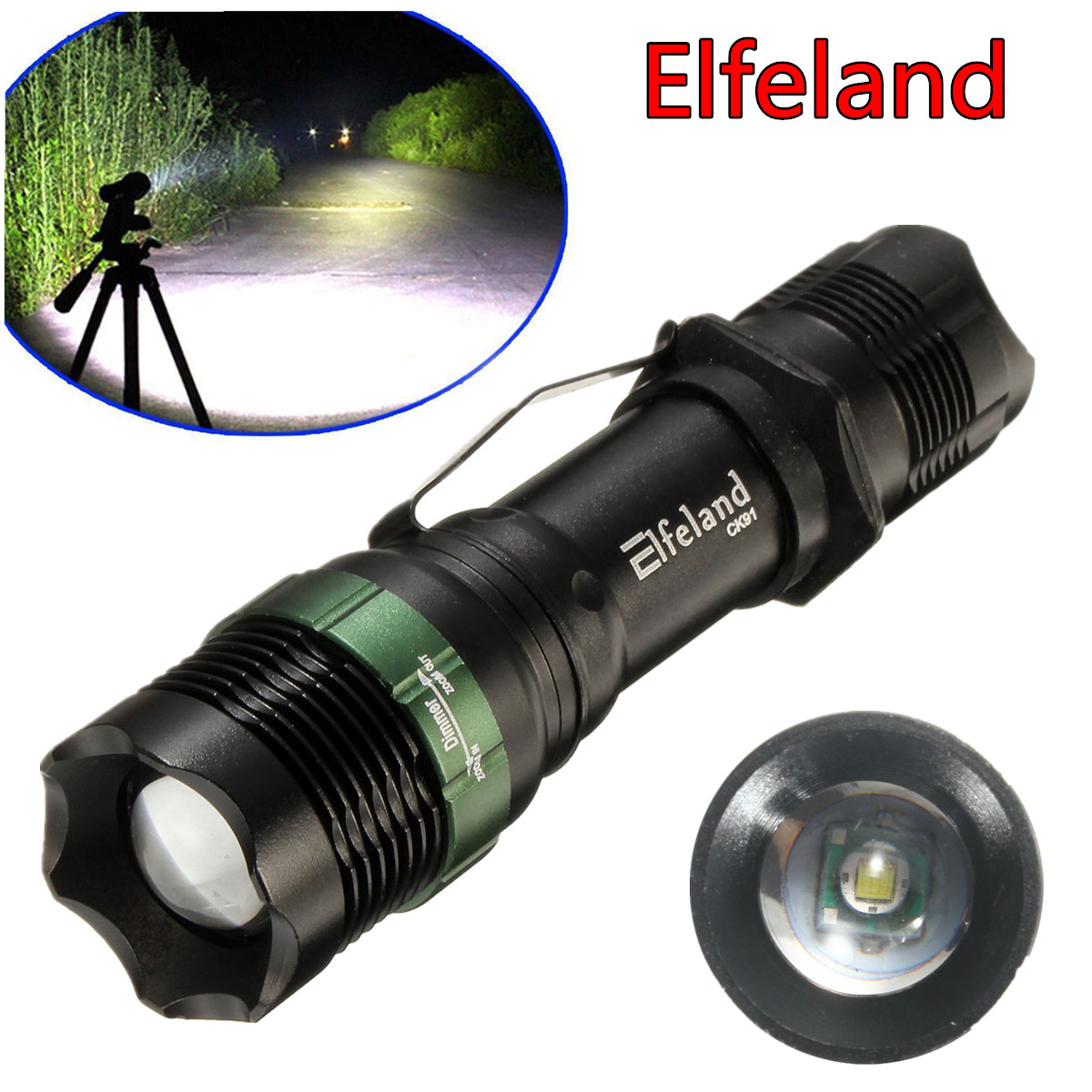 

Tactical 900LM T6 LED Zoomable Torch Rechargeable LED Flashlight Lamp 18650