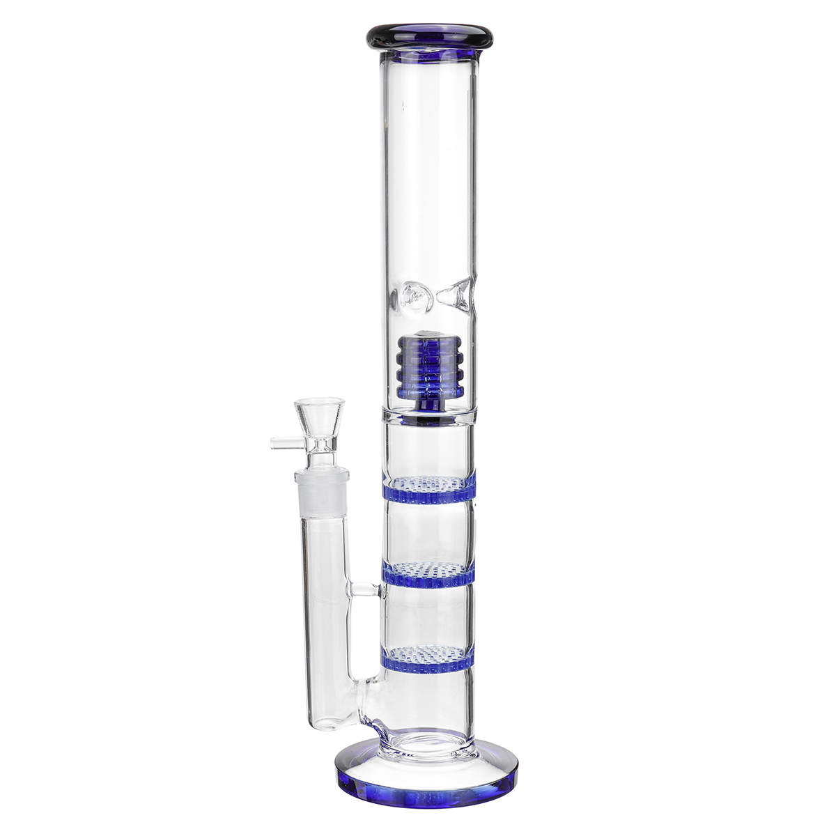 

19.5 Inch Glass B ong Three Honeycomb PERC Smoking P ipe Water H ookah With Ice Catcher H ookah pipes