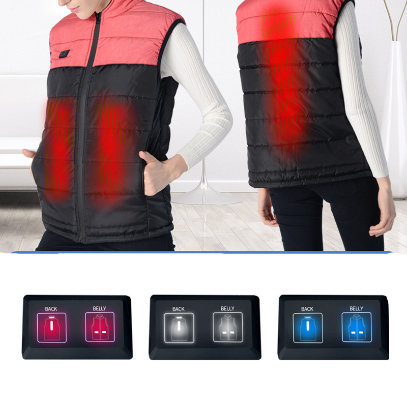 

S-3XL Unisex Electric Vest USB Heated Heating Pad Winter Coat Jacket Warm