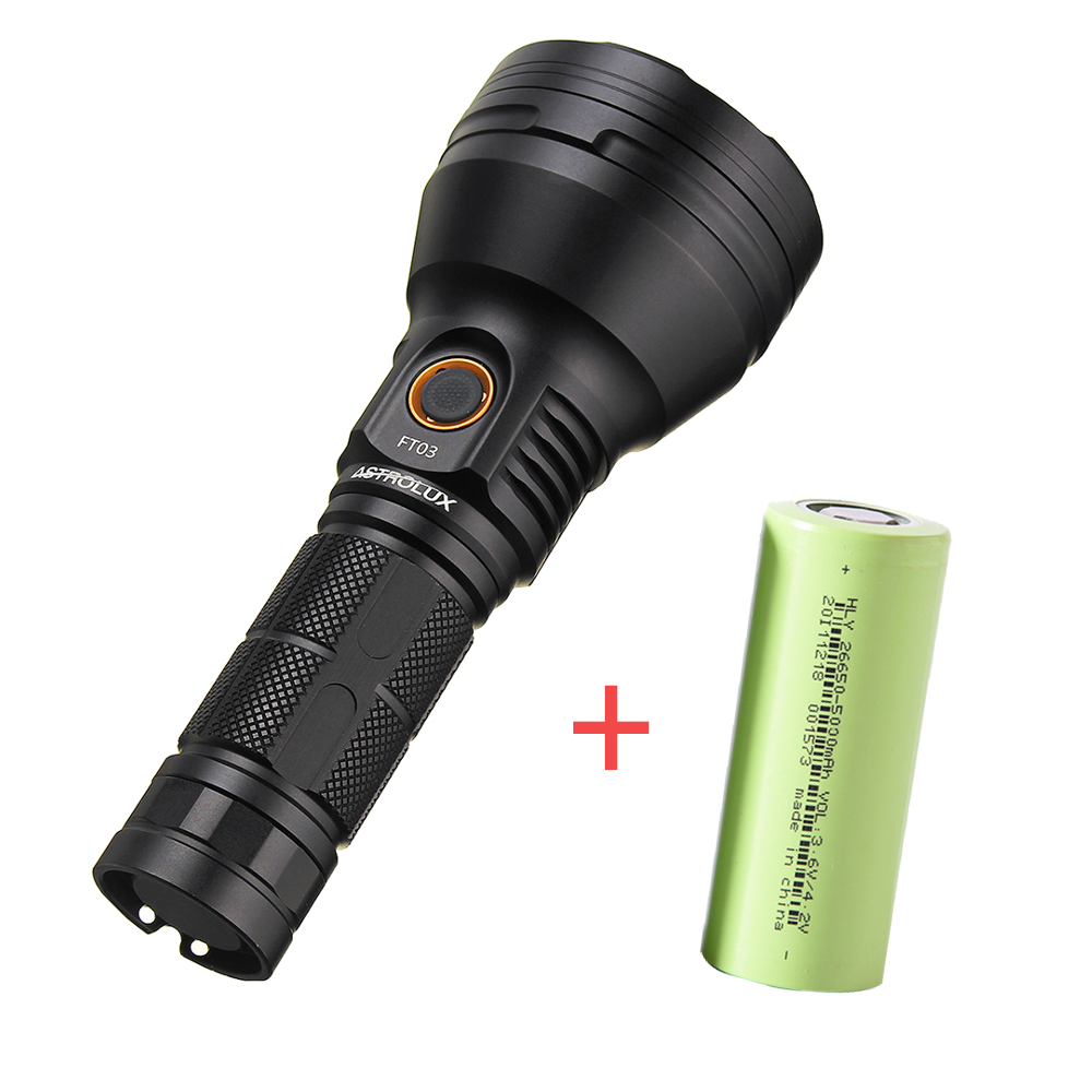 

Astrolux FT03 XHP50.2 4300lm USB-C Rechargeable Flashlight + HLY 26650 5000mAh 3C Power Battery