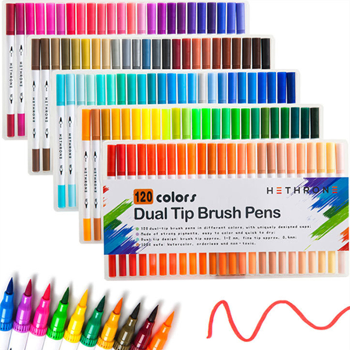 

120 Colors Double-headed Marker Pen Art Brush Watercolor Dual Tip Pens