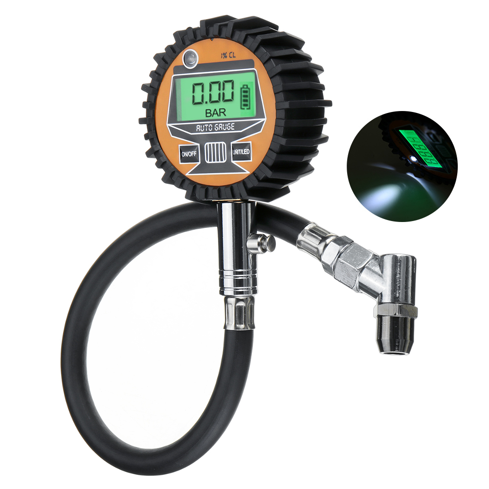 

200PSI LCD Display Digital Tire Pressure Gauge Tester Monitor Air Pressure Manometer Quick Connect Coupler With LED Ligh