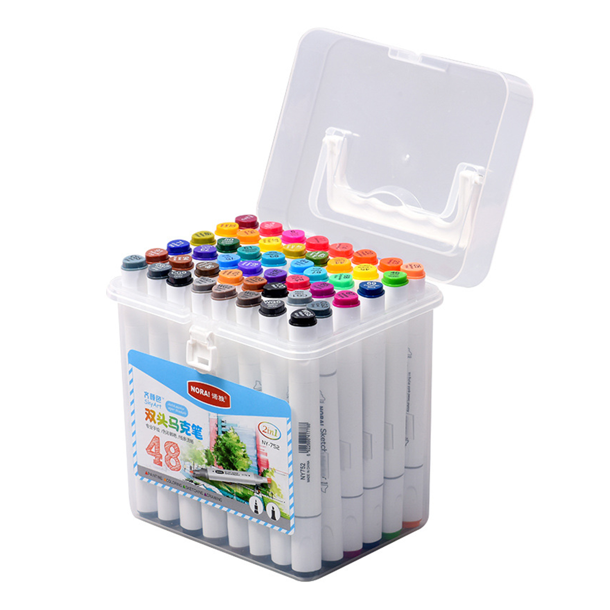 

1 Piece 12/24/36/48/60 Colors Marker Pens Set Double-headed Marker Pen Hand-painting Artist Marker Pens Gifts for Kids C