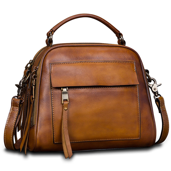 

Brenice Vintage Solid Genuine Leather Handbag Crossbody Bag