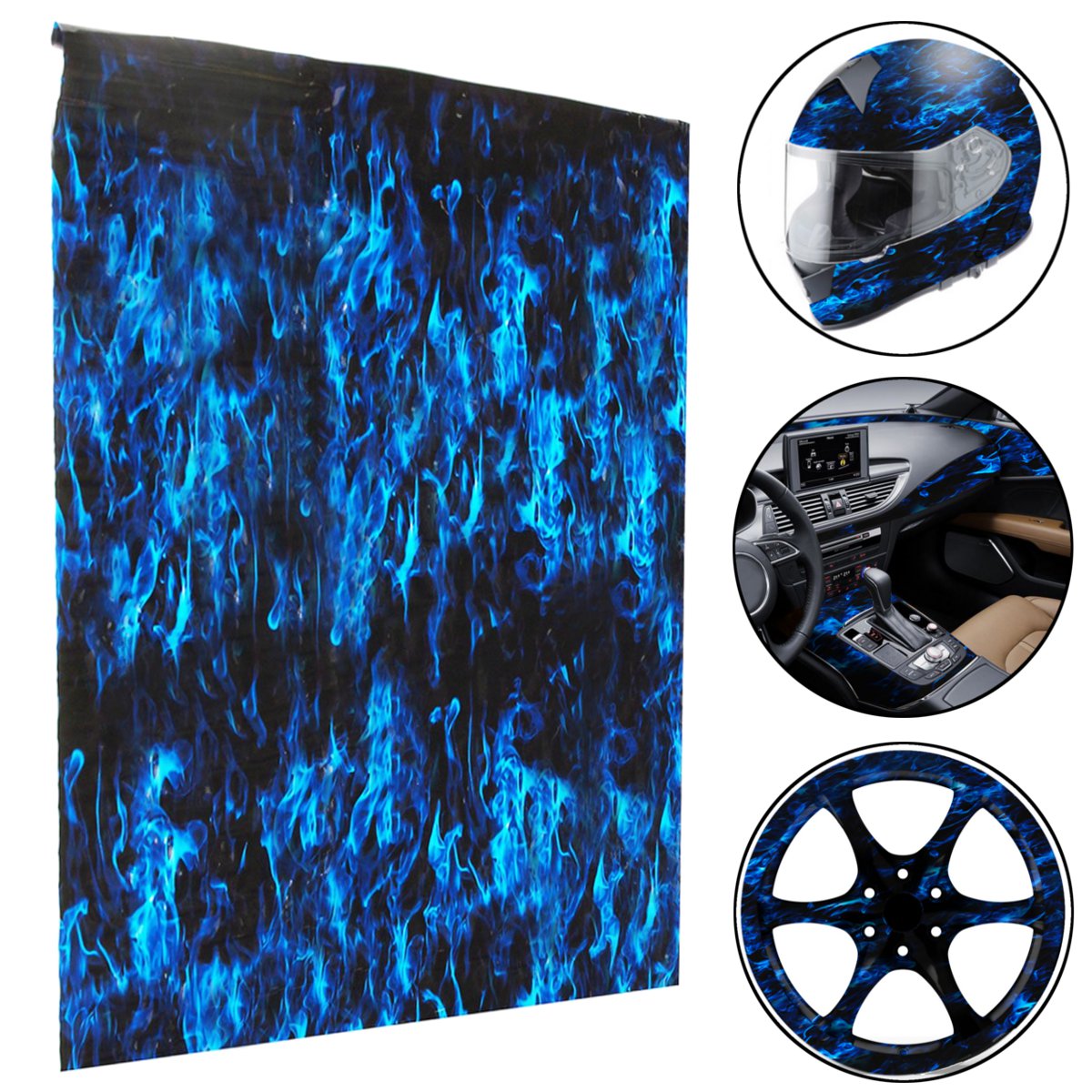 

PVA Hydrographic Film Water Transfer Printing Film Hydro Dip Blue Fire Style Decorations