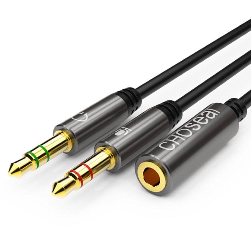 

CHOSEAL QS3503A 3,5 мм 1 женский к 2 мужским наушникам с микрофоном для наушников AUX Splitter Audio Cable