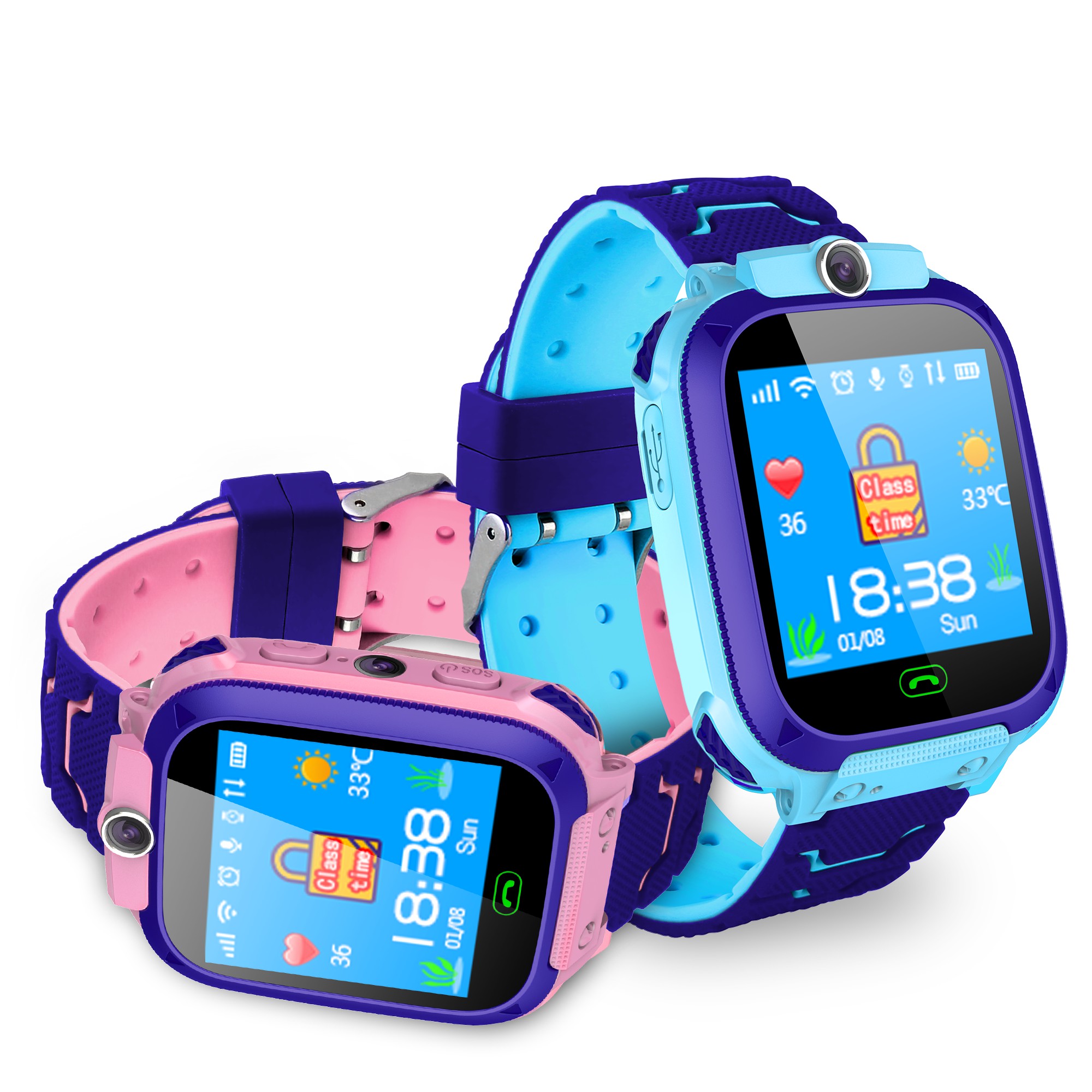 

Bakeey LBS+GPRS Position GSM IP68 Deep Waterproof Micro SIM Card SOS Emergency Alarm Kids Watch Smart Watch