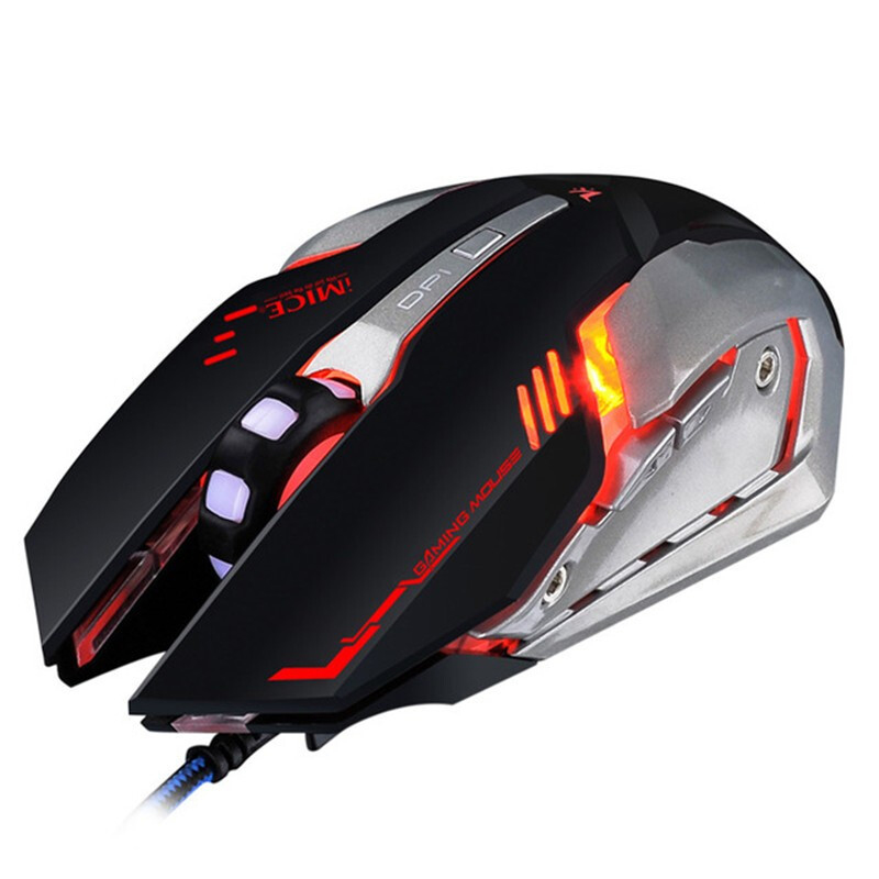 

IMICE V8 USB Wired RGB Gaming Mouse 4000DPI Macro Programming 6D Optical Mechannical Computer Gamer Mouse for Laptop PC